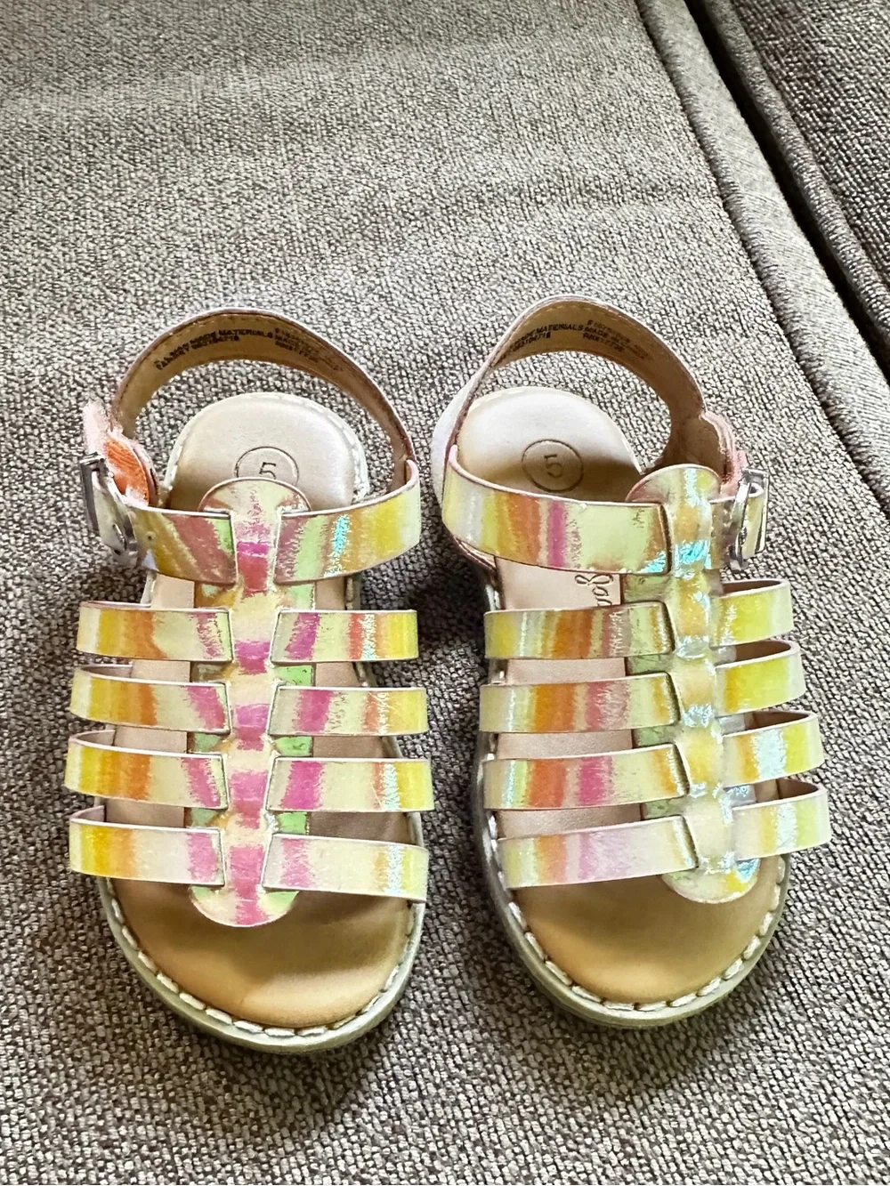Cat & Jack Toddler Girls Size 5 Iridescent Sandals